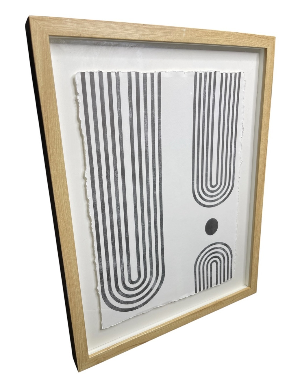 Threshold Abstract Curve Lines Framed Wall Art 16” x 20” Modern Geometric - Picture 2 of 3